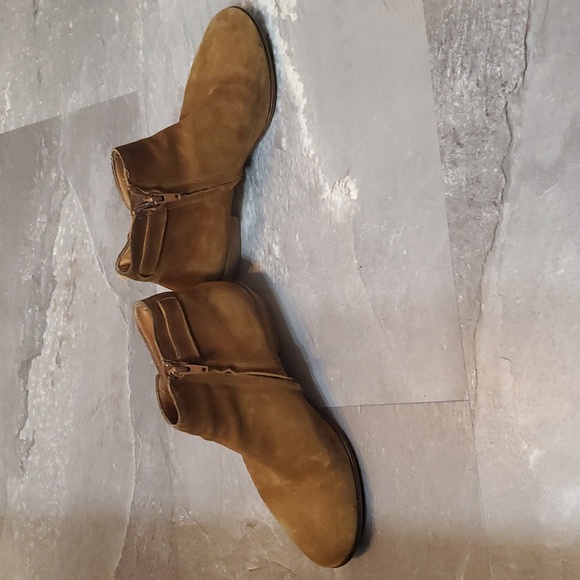 Ba&sh Suede Ankle Boots. Size 39. Genuine Leather. Light Brown. 1.5" Block Heel. - Picture 5 of 12
